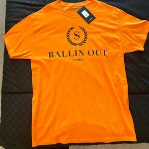 Fashion nova orange ballin out short sleeve graphic tee
